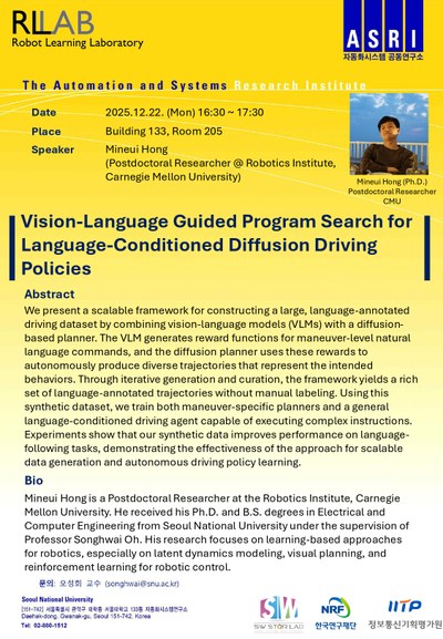 [Invited Talk] Vision-Language Guided Program Search for Language-Conditioned Diffusion Driving Policies
